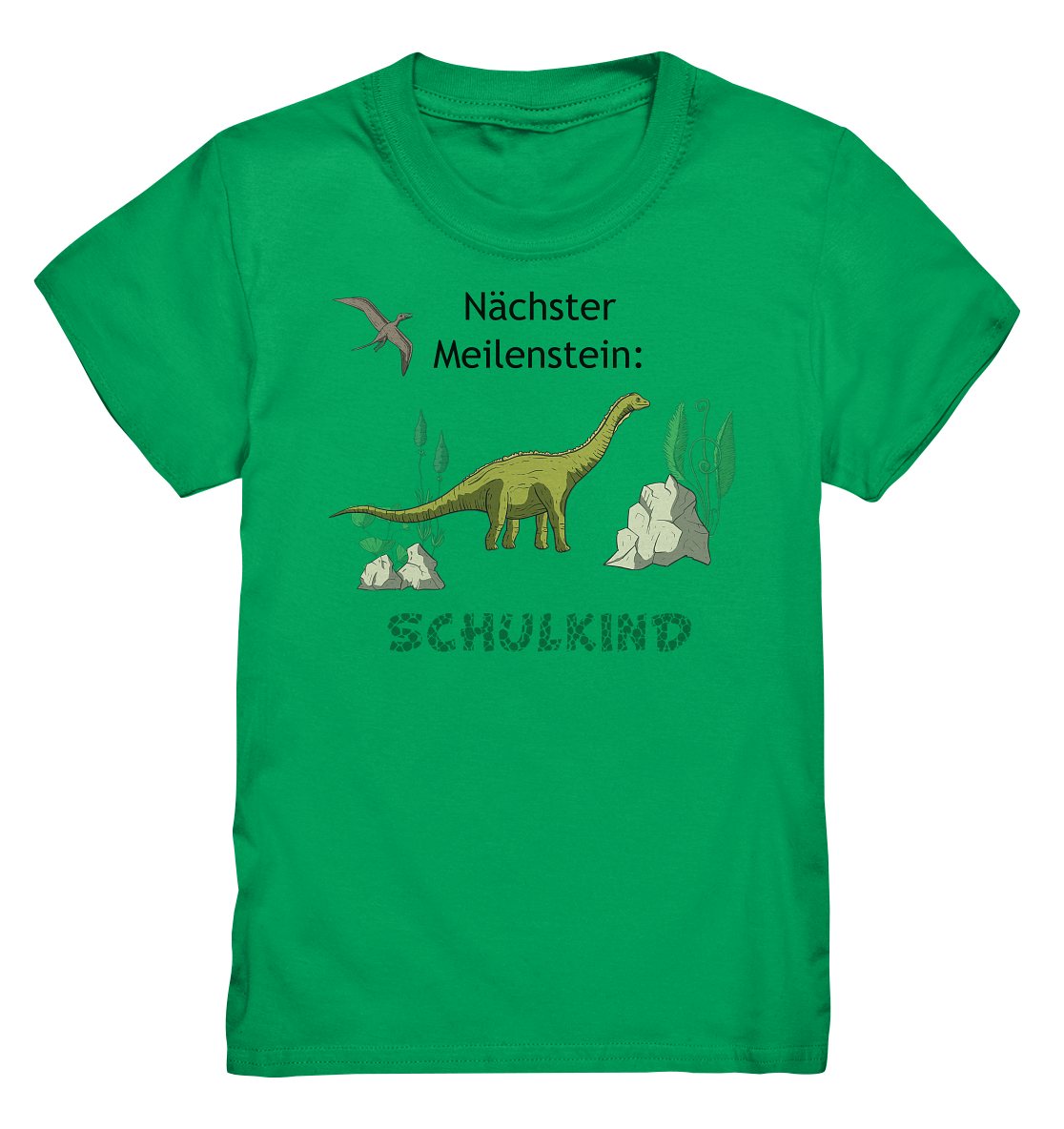 Schulanfang T-Shirt Dino Mein nächster Meilenstein Schulkind – Kids Premium Shirt