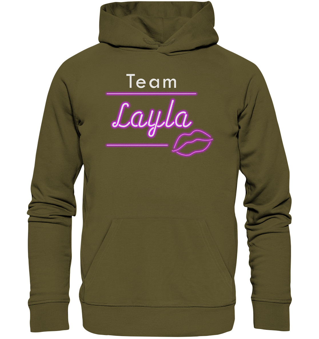 Willkommen im Team “Layla” das ultimative Partyshirt für Mallorca oder Volksfest – Organic Hoodie